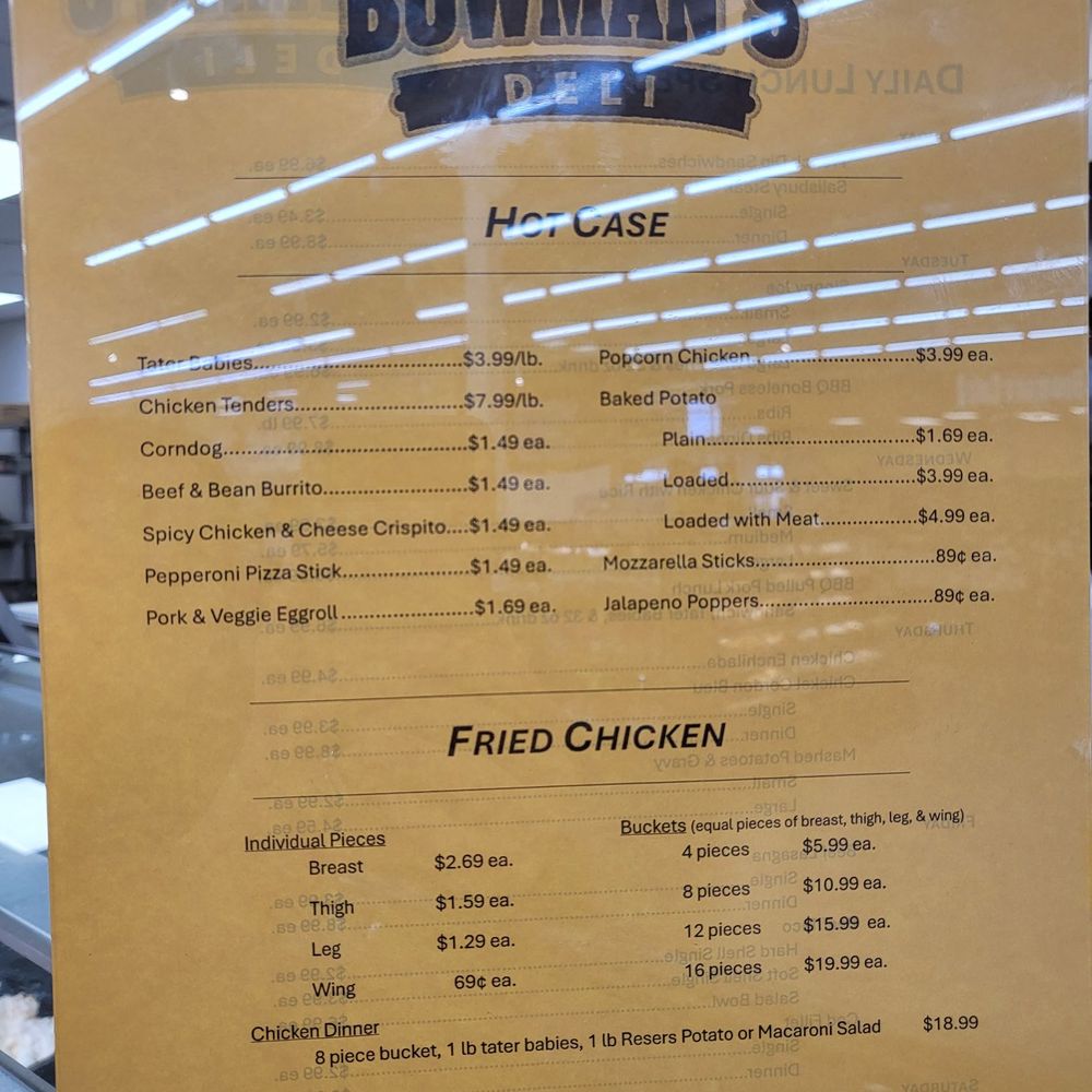 Bowman's - Deli menu - Grocery Near Me - Kaysville, Utah Bowman's - Deli menu - Grocery Near Me - Kaysville, Utah