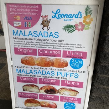 Leonard's Bakery - Menu - Bakeries Near Me - Honolulu, Hawaii