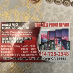 Pro Cell Phone Repair - "Every repair comes with a 30 days warranty" but did not stay true to it..