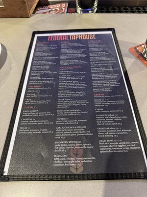Menu photo 3 Federal Taphouse State College, PA