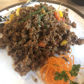 Chao Baan - Kua kling ground beef - too muted and needed more flavor - Thai Near Me - St. Louis, Missouri Chao Baan - Kua kling ground beef - too muted and needed more flavor - Thai Near Me - St. Louis, Missouri