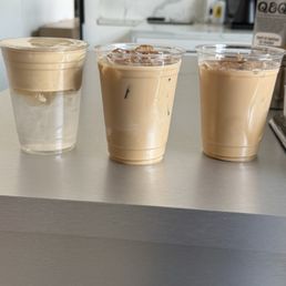 Coconut Americano and Pear Brown Sugar Lattes