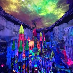 Meow Wolf - Eemia is where we found the kaleidoscope cathedral prismatic & glowing.