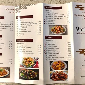 9 Mile Pho - the menu for the restaurant - Vietnamese Near Me - Aurora, Colorado