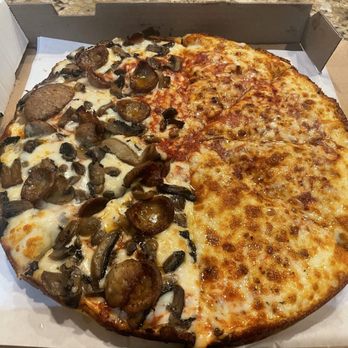 Antonio's Pizzeria LoSchiavo - Medium 1/2 Cheese & 1/2 Mushroom, Spicy Sausage - Pizza Near Me - Westlake, Ohio Antonio's Pizzeria LoSchiavo - Medium 1/2 Cheese & 1/2 Mushroom, Spicy Sausage - Pizza Near Me - Westlake, Ohio