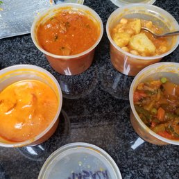 Chicken Tiki Masala, Lamb Vindalo, Aloo Chana and Mix Veg.Curry