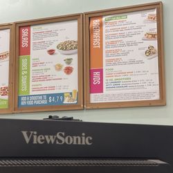 Salad & breakfast menu