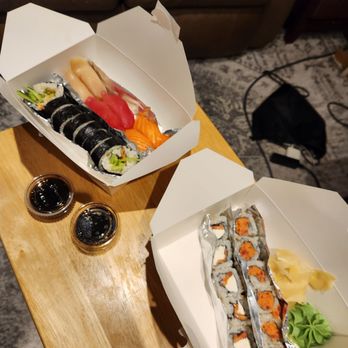 Sushi X - Yellowtail, Tuna, and Smoked Salmon Nigiri. Spider Roll, Philly Roll, and Spicy Tuna Roll. - Japanese Near Me - Chicago, Illinois Sushi X - Yellowtail, Tuna, and Smoked Salmon Nigiri. Spider Roll, Philly Roll, and Spicy Tuna Roll. - Japanese Near Me - Chicago, Illinois
