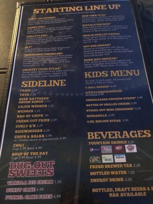 Menu photo 3 End Zone Sedalia, MO