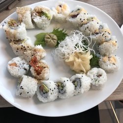 Thai Take Away - Tuna avocado roll, shrimp tempura roll and salmon avocado roll. The shrimp tempura was my favorite