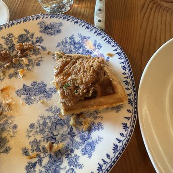 Cecilia - One quarter left of the chicken and waffle... I split it and was still full - Breakfast & Brunch Near Me - Vancouver, Washington Cecilia - One quarter left of the chicken and waffle... I split it and was still full - Breakfast & Brunch Near Me - Vancouver, Washington