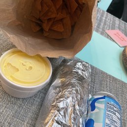 Chips and queso. Burrito!