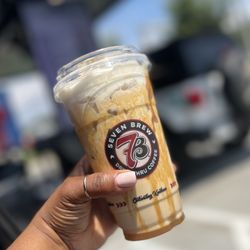 7 Brew Coffee - Cookie Butter Iced Blondie w/ Caramel Drizzle & Cold Foam