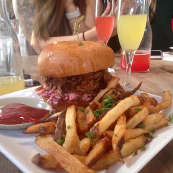 Edwin Mills by Equator - Spicy pulled pork sandwich. - New American Near Me - Pasadena, California