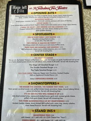 Menu photo 2 Stage Left Grille St. Louis, MO