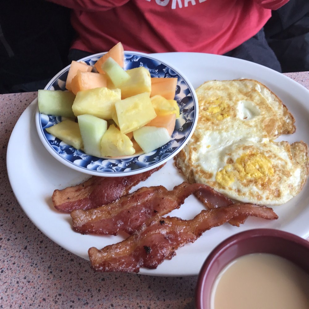 Mayfair Restaurant - Eggs over hard, bacon and fresh fruit :) - Breakfast & Brunch Near Me - Chicago, Illinois Mayfair Restaurant - Eggs over hard, bacon and fresh fruit :) - Breakfast & Brunch Near Me - Chicago, Illinois