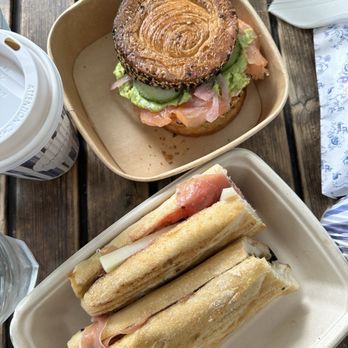 maman - andrea's everything croissant & salmon sandwich patricia's prosciutto sandwich - Bakeries Near Me - West Palm Beach, Florida