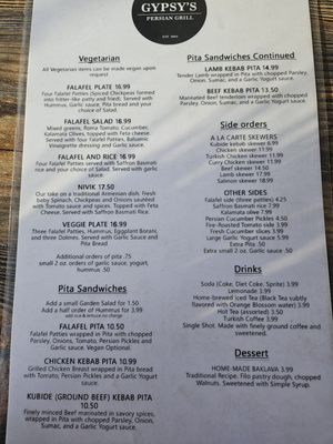 Menu photo 2 Gypsy's Persian Grill Long Beach, CA Menu photo 2 Gypsy's Persian Grill Long Beach, CA