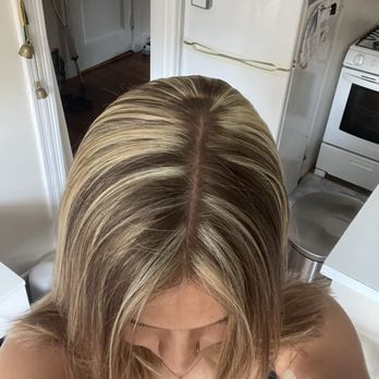 Adela's Hair Studio - Incredibly uneven highlights and nothing is blended or close to symmetrical. - Hair Salons Near Me - Boston, Massachusetts