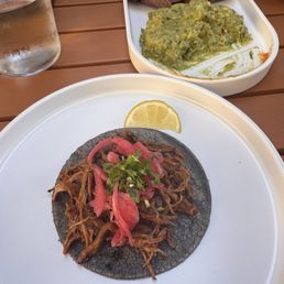 Guacamole & Chips and Beef Birria Taco