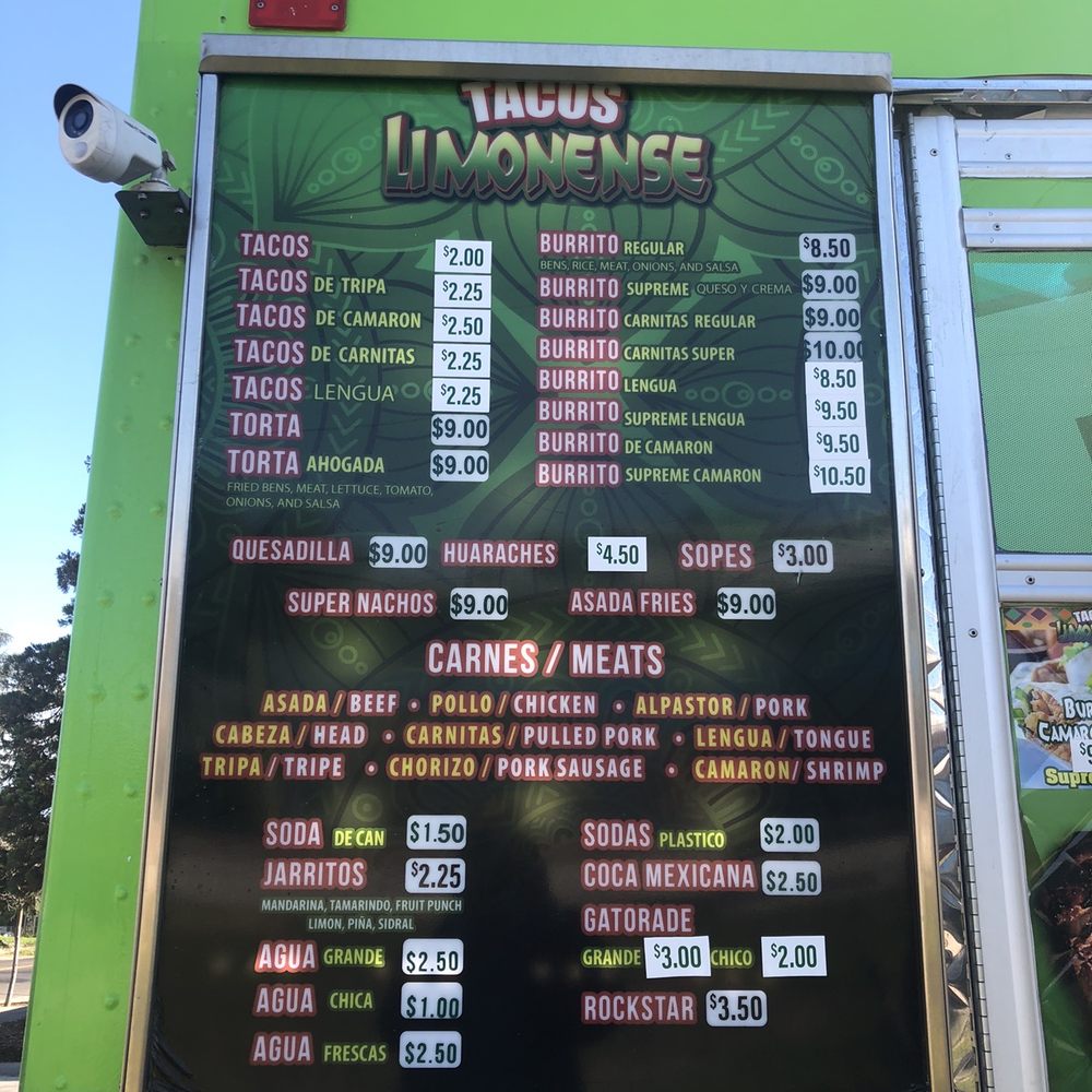 Menu (prices not updated) Menu (prices not updated)