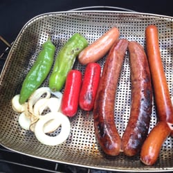 Town & Country Meat & Produce Market - A melange of peppers, most from Town & Country, along with an Italian Roasting Pepper, an Anaheim Pepper, & Onions. GOOOOD!