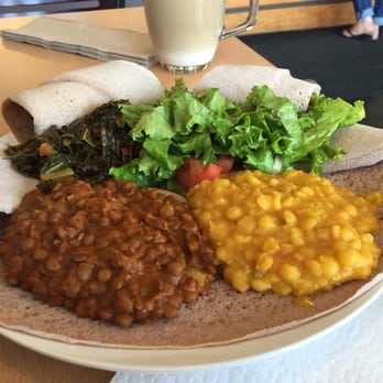 Cafe Lakeview - Ethiopian combo platter for only $7.95. - Coffee & Tea Near Me - Oakland, California