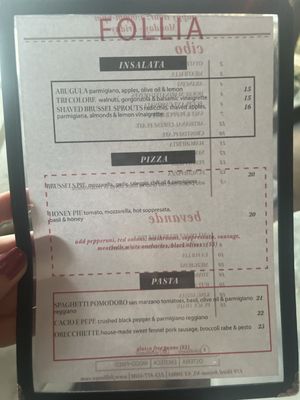 Menu photo 1 Follia New York, NY