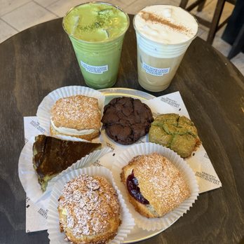 Cafe Fever - double matcha, salted vanilla bean latte, classic, matcha basque cheesecake, salted caramel scone, raspberry jam butter - Bakeries Near Me - Artesia, California
