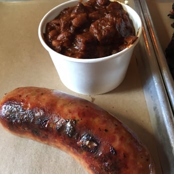 Hometown Bar-B-Que - Sausage and Smoked Pit Beans with Brisket Burnt ends - Barbeque Near Me - Brooklyn, New York