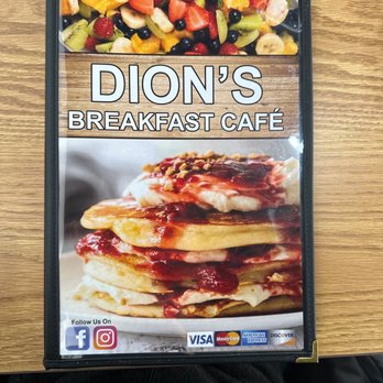 Dion’s Breakfast Cafe - Menu - Breakfast & Brunch Near Me - Glenwood, Illinois
