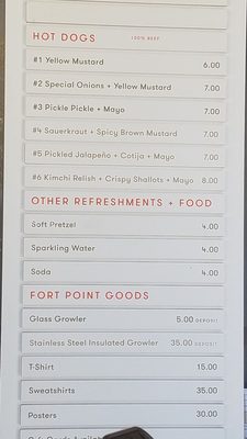Menu photo 4 Fort Point Ferry Building San Francisco, CA Menu photo 4 Fort Point Ferry Building San Francisco, CA