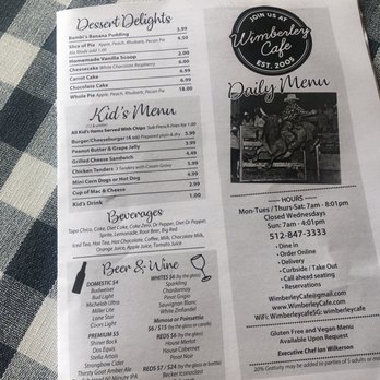 Wimberley Cafe - Menu - American Near Me - Wimberley, Texas Wimberley Cafe - Menu - American Near Me - Wimberley, Texas
