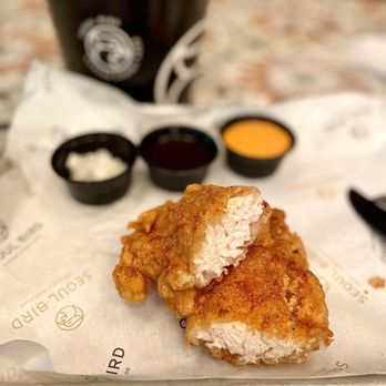 Seoul Bird - Bucket O' Tenders - Four jumbo tenders, asian slaw, pickled radish, 2 sauces. - Korean Near Me - Las Vegas, Nevada Seoul Bird - Bucket O' Tenders - Four jumbo tenders, asian slaw, pickled radish, 2 sauces. - Korean Near Me - Las Vegas, Nevada
