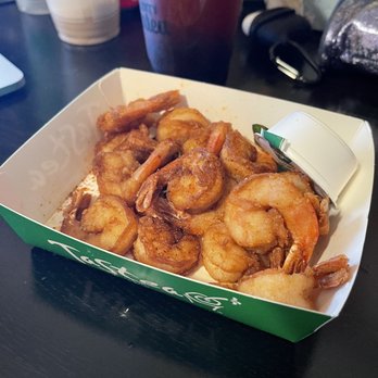 Tastea - Just naked Shrimp on It...where's the batter as shown on their photos? Also I ordered the large for $11 and this is the portion I got... - Juice Bars & Smoothies Near Me - Garden Grove, California