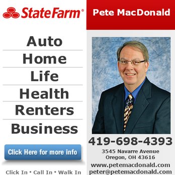 Pete MacDonald - State Farm Insurance Agent - Ad powered by: YPC Media - Insurance Near Me - Oregon, Ohio Pete MacDonald - State Farm Insurance Agent - Ad powered by: YPC Media - Insurance Near Me - Oregon, Ohio