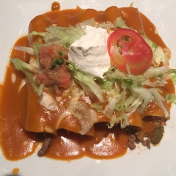 San Marcos Mexican Restaurant - Smithfield - The Enchiladas Supremas! FIVE of them. Only $9.50. I substituted the refried bean one for a steak strip enchilada. - Mexican Near Me - Smithfield, North Carolina San Marcos Mexican Restaurant - Smithfield - The Enchiladas Supremas! FIVE of them. Only $9.50. I substituted the refried bean one for a steak strip enchilada. - Mexican Near Me - Smithfield, North Carolina