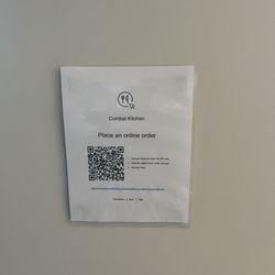 Combat Kitchen - QR Code for menu and ordering.