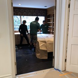 Sadly, I didn't get more photos. But this shows the care they took with our furniture. Sadly, I didn't get more photos. But this shows the care they took with our furniture.