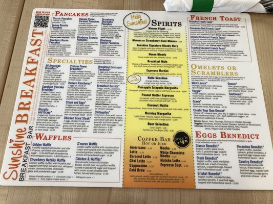 Menu photo 1 Sunshine Breakfast Bar Tempe, AZ