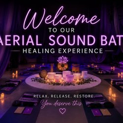 Rock Your Body Fitness Studio - Aerial Sound Baths every Sunday. Check out dates and times on our website
