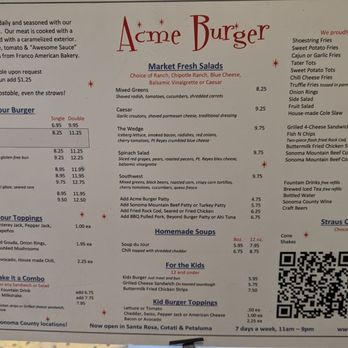 Acme Burger - Petaluma West - Menu - Burgers Near Me - Petaluma, California Acme Burger - Petaluma West - Menu - Burgers Near Me - Petaluma, California