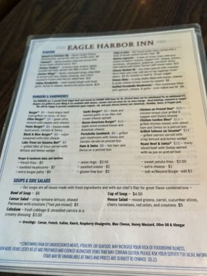 Menu photo 1 Eagle Harbor Inn Eagle Harbor, MI