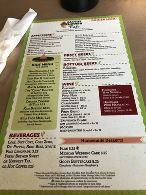 Menu photo 5 Cactus Flower Cafe Navarre, FL
