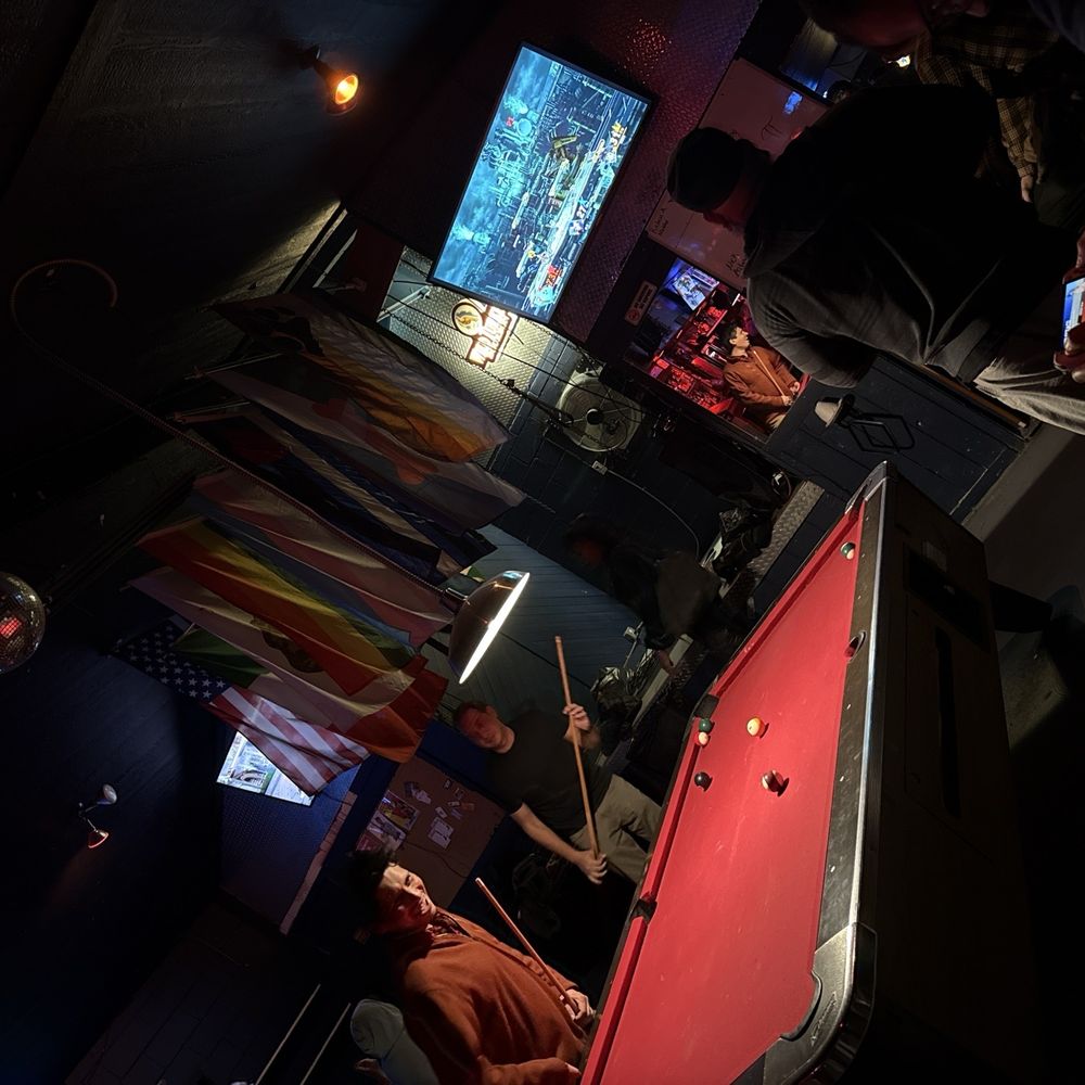 Gaymer Night. They have a couple tvs with a variety of games to chose and challenge others. Gaymer Night. They have a couple tvs with a variety of games to chose and challenge others.