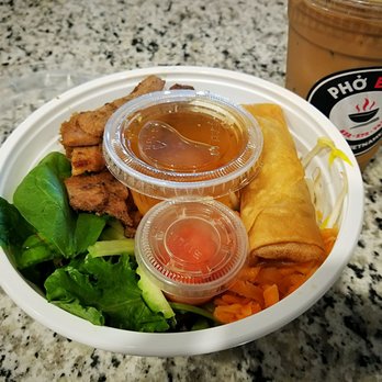 PHO EM - Pork Vermicelli bowl (DoorDash) and milk coffee with jelly - Vietnamese Near Me - Baytown, Texas PHO EM - Pork Vermicelli bowl (DoorDash) and milk coffee with jelly - Vietnamese Near Me - Baytown, Texas