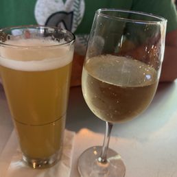 White Rabbit beer and Peach Prosecco White Rabbit beer and Peach Prosecco