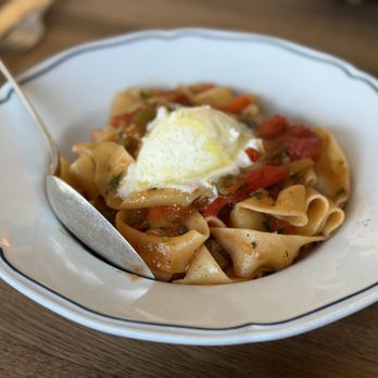 Sfizio - PAPPARDELLE with sweet pepper rago, mascarpone - Italian Near Me - Oakland, California Sfizio - PAPPARDELLE with sweet pepper rago, mascarpone - Italian Near Me - Oakland, California