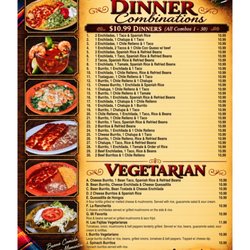La Carreta Mexican Restaurant - CURRENT MENU * October 2026 * 4/8: Dinner combinations & vegetarian dishes. La Carreta Newport.