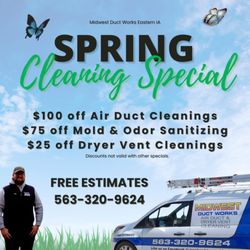 Midwest Duct Works Eastern Iowa - Been a little while since we posted! But we're just doin what we do! Make sure to take advantage of the spring cleaning special!